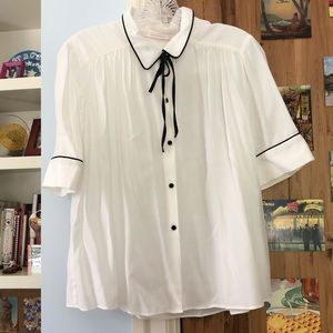 White blouse with tie